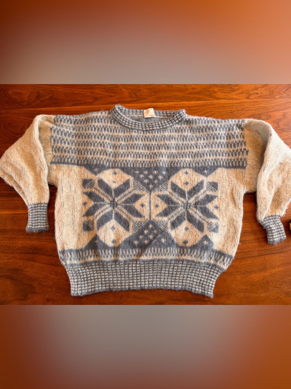 Alafoss Vintage Icelandic Wool Scandinavian Sweater Snowflake Size S *sm flaw*